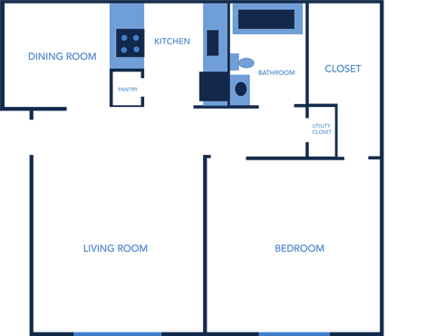 One Bedroom, One Bathroom 615 Sq Ft Apartment Home at Captiva Club Apartments in Tampa, Florida
